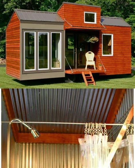 tiny house corrugated metal|tiny house with corrugated metal.